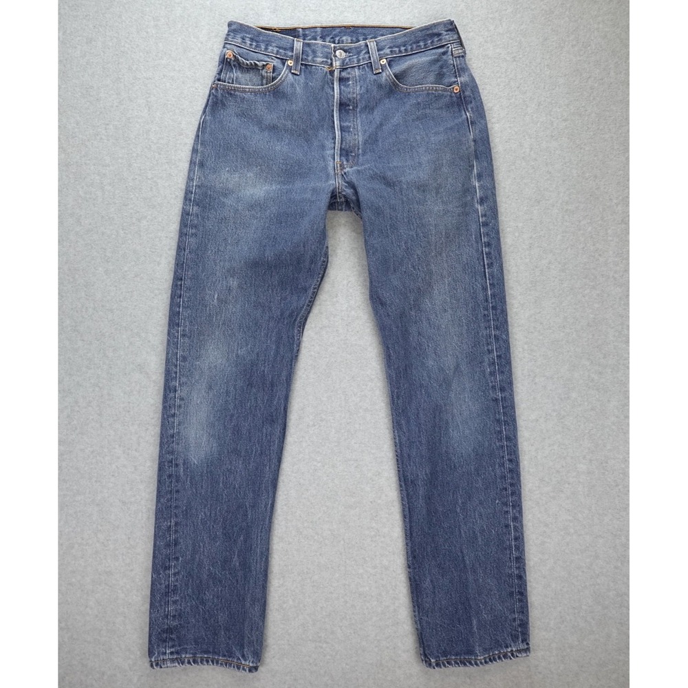 Vintage Levis 501XX Jeans Mens 34x36 Blue Denim USA Made Button Fly 90s 653 Tag